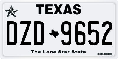 TX license plate DZD9652
