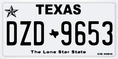 TX license plate DZD9653