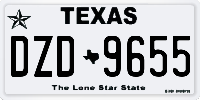 TX license plate DZD9655