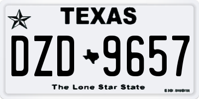 TX license plate DZD9657