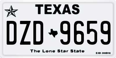 TX license plate DZD9659