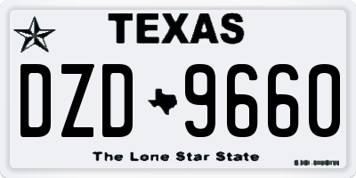 TX license plate DZD9660