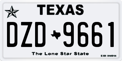 TX license plate DZD9661