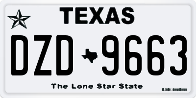 TX license plate DZD9663