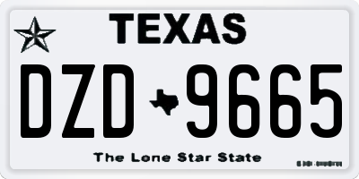 TX license plate DZD9665
