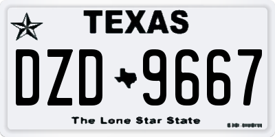 TX license plate DZD9667