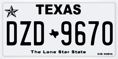 TX license plate DZD9670