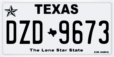 TX license plate DZD9673