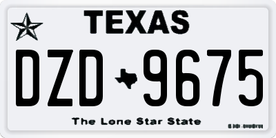 TX license plate DZD9675