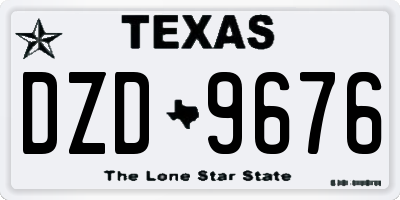 TX license plate DZD9676