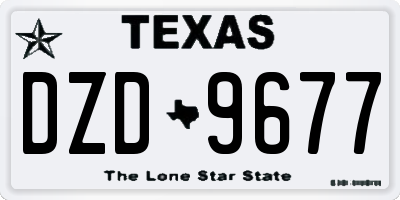 TX license plate DZD9677