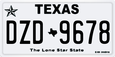 TX license plate DZD9678