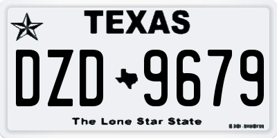 TX license plate DZD9679