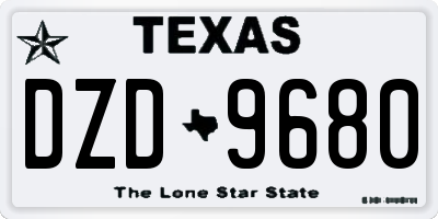 TX license plate DZD9680