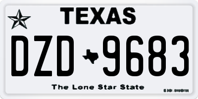 TX license plate DZD9683