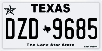 TX license plate DZD9685