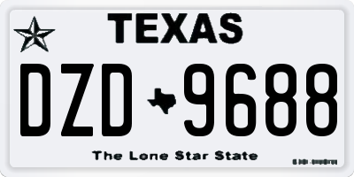 TX license plate DZD9688