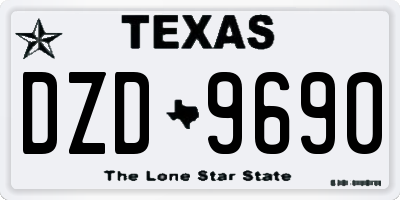 TX license plate DZD9690