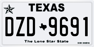 TX license plate DZD9691