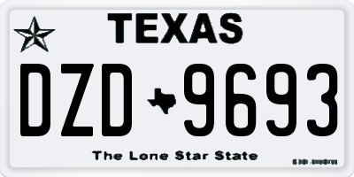 TX license plate DZD9693