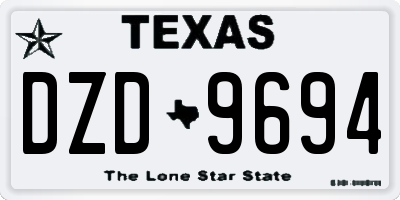 TX license plate DZD9694