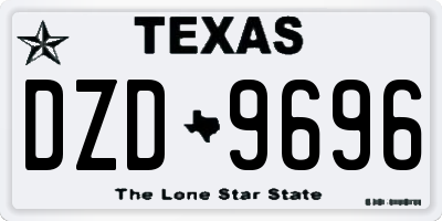 TX license plate DZD9696