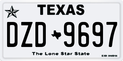 TX license plate DZD9697