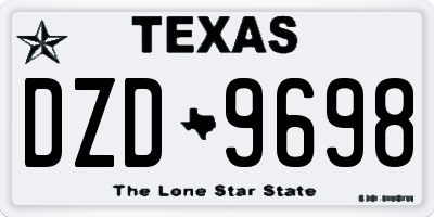 TX license plate DZD9698