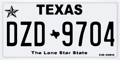 TX license plate DZD9704