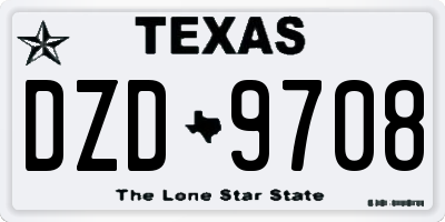 TX license plate DZD9708