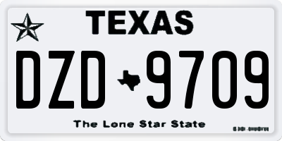 TX license plate DZD9709