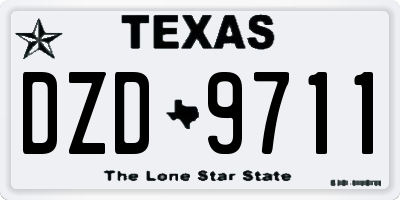 TX license plate DZD9711