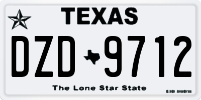 TX license plate DZD9712