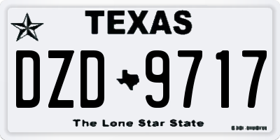 TX license plate DZD9717
