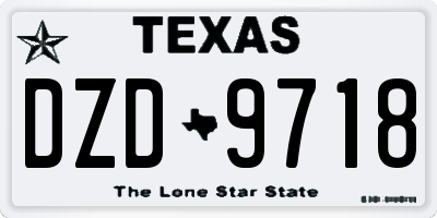 TX license plate DZD9718