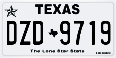 TX license plate DZD9719