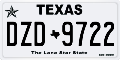 TX license plate DZD9722