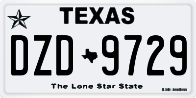 TX license plate DZD9729