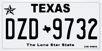 TX license plate DZD9732