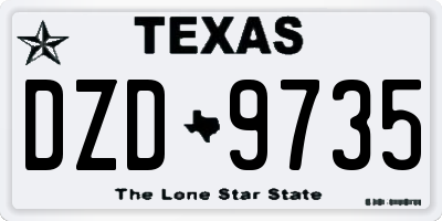 TX license plate DZD9735
