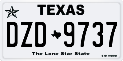 TX license plate DZD9737