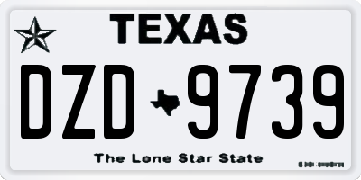 TX license plate DZD9739