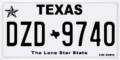 TX license plate DZD9740