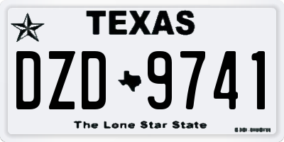 TX license plate DZD9741