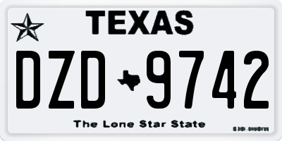TX license plate DZD9742