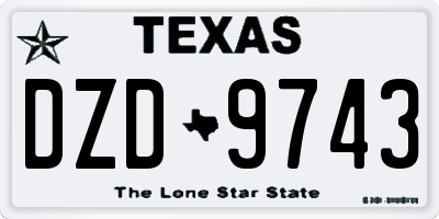 TX license plate DZD9743