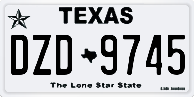 TX license plate DZD9745