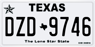 TX license plate DZD9746
