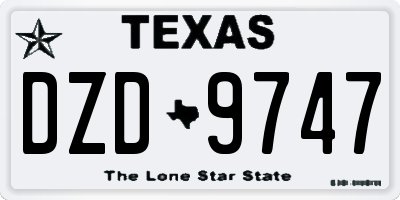 TX license plate DZD9747