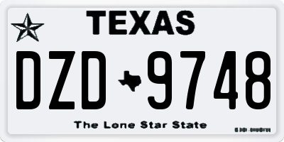 TX license plate DZD9748